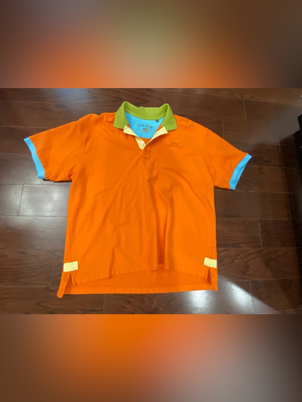 Orvis Signature Contrast-Trim Polo Shirt Men’s Size XL Retro Multicolor Cotton